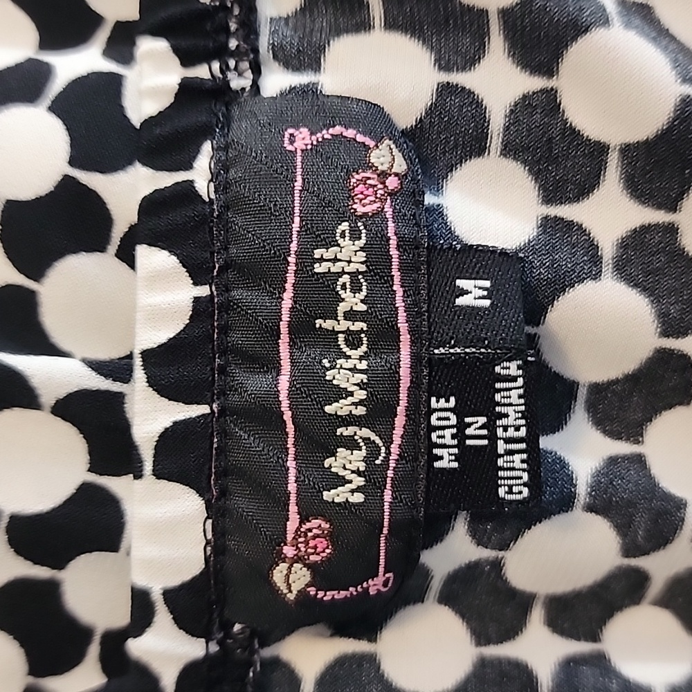 My Michelle Dress Floral Geo Pattern Tie Back Black Size M - Picture 9 of 13